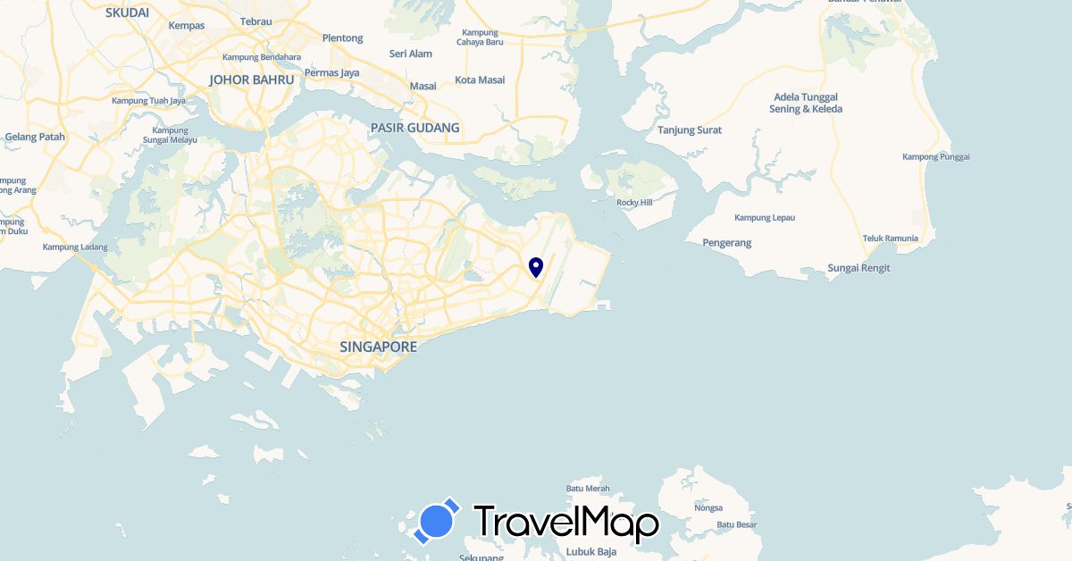 TravelMap itinerary: driving in Singapore (Asia)
